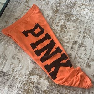 Victoria’s Secret PINK cropped orange sweatpants